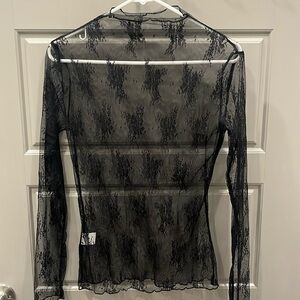 Mock neck sheer top